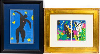 TWO MATISSE "CUT OUT" LITHOGRAPH FRAMED PRINTS