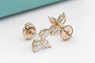 Tiffany & Co 18K Yellow Gold 1.60ct Diamond Earrings