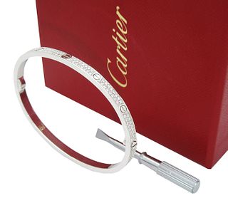 Cartier 18k PAVÉ  DIAMOND LOVE BRACELET SMALL MODEL