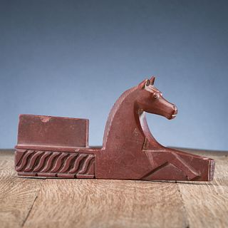 Plains Catlinite Figural Pipe Bowl, with Horse