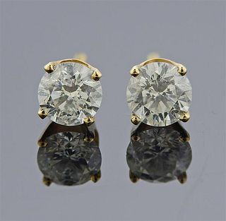 14K Gold Diamond Stud Earrings 