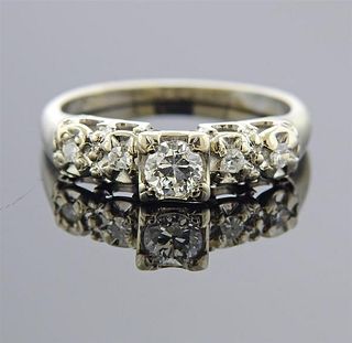 Mid-century  14K Gold Diamond Engagement Ring