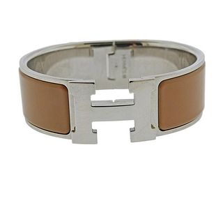 Hermes Clic Clac H Steel Enamel  Bracelet 