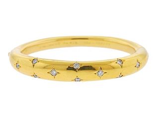 Chaumet 18k Gold Diamond Bangle Bracelet 