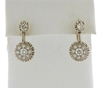 1940s 18K Gold Diamond Earrings