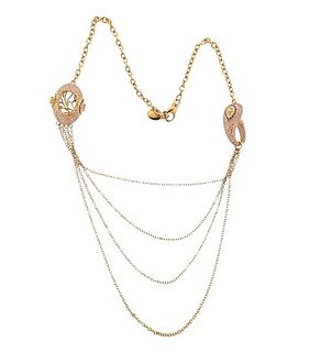 Valente 18k Gold Diamond Sapphire Necklace