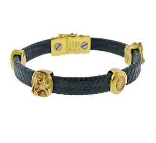 Vahe Naltchayan 18k Gold Leather Bracelet 