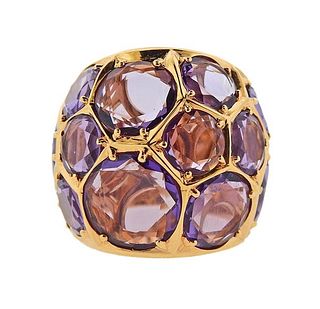 Mimi Milano 18k Gold Amethyst Sapphire Ring