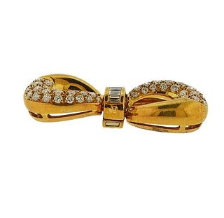 18k Gold Diamond Bow Necklace Clasp