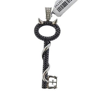 Theo Fennell 18k Gold Black Diamond Devil Key Pendant