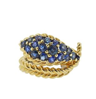 14k Gold Sapphire Snake Wrap Ring
