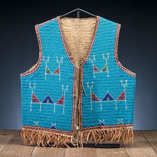 Sioux Beaded Hide Vest, From the Stanley B. Slocum Collection, Minnesota