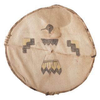 Pueblo Painted Muslin Dance Shield