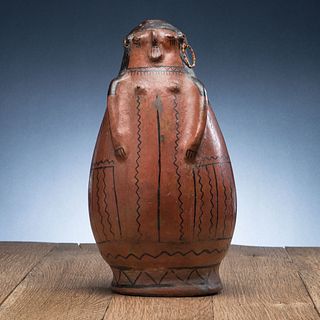 Unique Maricopa Figural Pottery Jar, of a Woman
