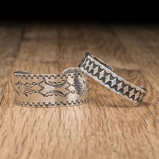 Navajo Stamped Ingot Cuff Bracelets