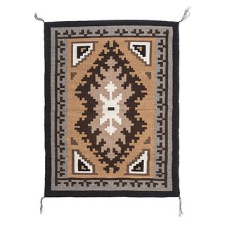 Master Weaver Evelyn George (Dine, 20th century) Navajo Two Grey Hills Weaving/ Rug