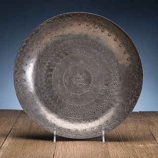 Navajo Stamped Silver Serving Bowl