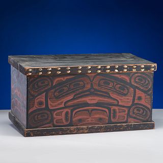 Northwest Coast Painted Wood Box