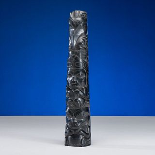 Haida Carved Argillite Totem Pole