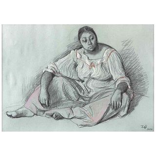 FRANCISCO ZÚÑIGA, Untitled, Signed and dated 1979, Charcoal, conté and pastels on paper, 19 x 26.9" (48.5 x 68.5 cm)