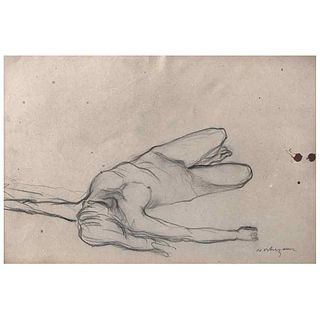 LUIS NISHIZAWA, Untitled, Signed, Charcoal on paper, 18.5 x 27" (47 x 69 cm)