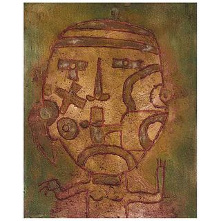 SERGIO HERNÁNDEZ, Cabeza I, Signed and dated 97 on back, Oil and sand on canvas, 19.6 x 15.7" (50 x 40 cm)