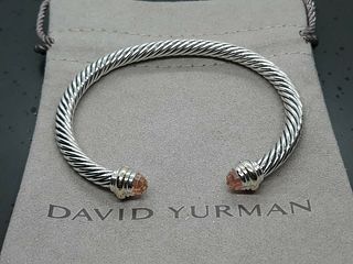 David Yurman 14k Gold Smoky Topaz 5mm Bracelet