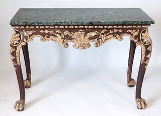 Georgian Manner Console Table with Marble Top