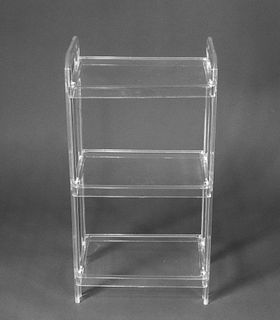 Contemporary Clear Lucite Three Tier Side Table
