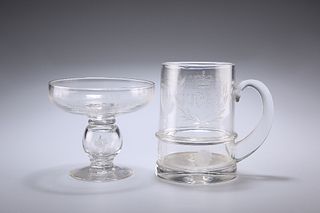 TWO PIECES OF ROYAL COMMEMORATIVE GLASS BY THOMAS GOODE, the first a limite