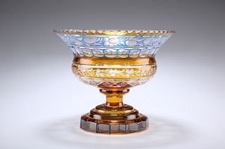 A STRIKING BOHEMIAN GLASS PEDESTAL BOWL, PROBABLY BY EGERMANN, 19TH CENTURY