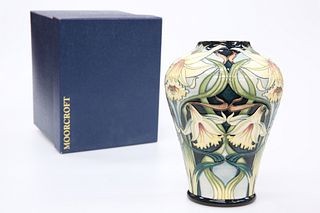 A MOORCROFT POTTERY LIMITED EDITION VASE, BY RACHEL BISHOP, the baluster bo