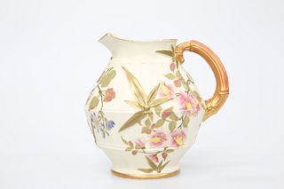 A ROYAL WORCESTER BLUSH IVORY JUG, shape no. 1185, date code for 1887,?with