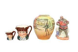 A SMALL GROUP OF ROYAL DOULTON, comprising a Dickens Ware "Alfred Jingle" v
