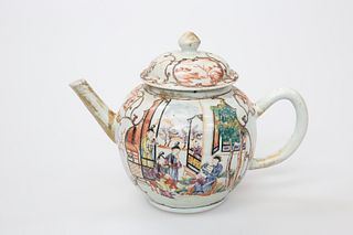 A CHINESE EXPORT FAMILLE ROSE?PORCELAIN?TEAPOT, CIRCA 1770, painted with a 