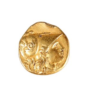 KINGS OF MACEDON, ALEXANDER III (336-323 BC), GOLD STATER, head of Athena, 