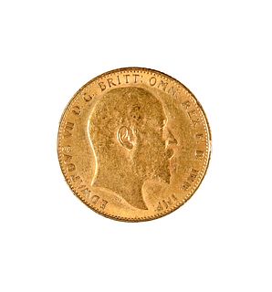 AN EDWARD VII GOLD SOVEREIGN, 1910.