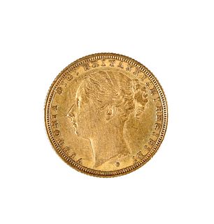 A VICTORIA GOLD SOVEREIGN, 1885.