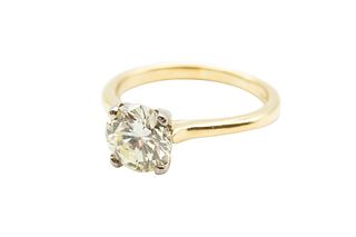 A DIAMOND SINGLE-STONE RING
 The brilliant-cut diamond, weighing approximat