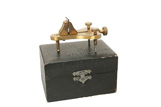 HOROLOGY: A WATCHMAKER'S LACQUERED BRASS VICE, stamped GERMANY, in fitted b