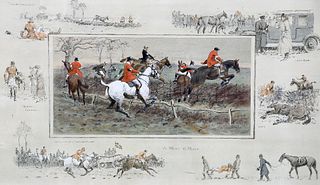 CHARLES JOHNSON PAYNE (SNAFFLES), A POINT TO POINT, lithograph with hand-co