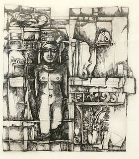 SUAD AL-ATTAR (IRAQ, BORN 1942), ABSTRACT, artist's proof, signed in pencil