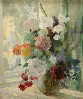 STANLEY HORACE GARDINER (1887-1952), STILL LIFE OF FLOWERS IN A VASE, signe