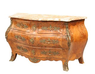 A LARGE AND IMPRESSIVE LOUIS XV STYLE ORMOLU MOUNTED BOMBE COMMODE, with mo