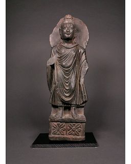 ANCIENT GANDHARA SCHIST FIGURE OF BUDDHA