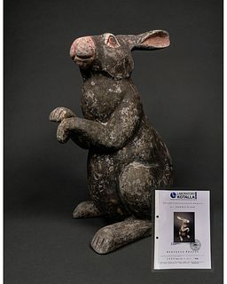 Ancient Chinese Han Dynasty Terracotta Black Rabbit