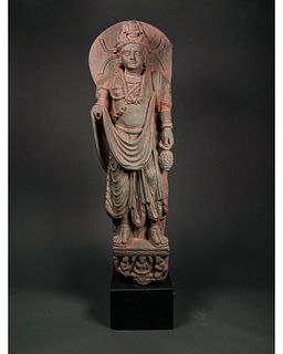 GANDHARA SCHIST STONE STANDING BUDDHA