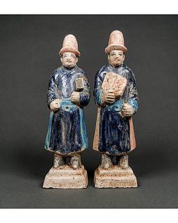COLLECTION OF CHINESE GLAZED MING FIGURES