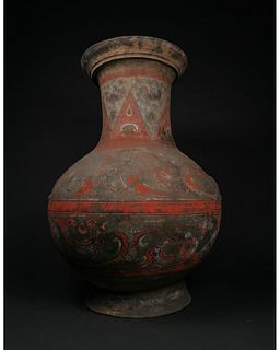 LARGE CHINESE HAN PAINTED VESSEL - TL TESTED