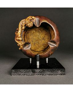 CHINESE BRONZE CENSER WITH DRAGON